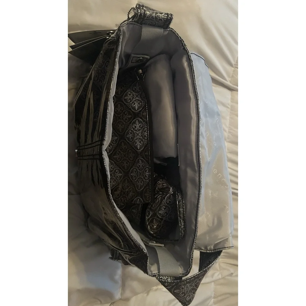 Kalencom New Orleans Diaper Bag Fleur de lis Black/Silver/Gold Eco-friendly